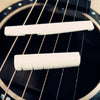 Almohada para cuerdas de guitarra, puente de almohada de hueso de buey superior e inferior, accesorios para guitarra (blanco)