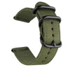 Correa de reloj de lona de nailon lavable, ancho de banda: 18 mm (verde militar con hebilla de anillo negra)