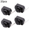 Interruptor de botón de linterna LED YT-1208-YD de 20 piezas, estilo: pies doblados (negro)
