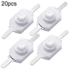 Interruptor de botón de linterna LED YT-1208-YD de 20 piezas, estilo: pies rectos (blanco)