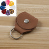 10 PCS Bolsa de almacenamiento de púas de guitarra de cuero genuino con llavero, Color: Marrón