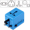 Adaptador de enchufes ocultables de viaje universal para todo el mundo con cargador de puertos USB dobles incorporado para EE. UU., Reino Unido, Australia, UE (azul)