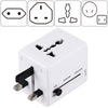 Adaptador de enchufes ocultables de viaje universal para todo el mundo con y cargador de puertos USB duales integrados para EE. UU., Reino Unido, Australia, UE (blanco)