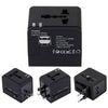 Adaptador de cargador de toma de corriente USB dual de 5V 2.1A, enchufe de Reino Unido / UE / EE. UU. / AU (negro)