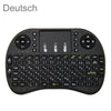 Idioma de soporte: teclado inalámbrico alemán i8 Air Mouse con panel táctil para Android TV Box y Smart TV y PC Tablet y Xbox360 y PS3 y HTPC / IPTV