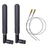 2 antenas macho RP-SMA WiFi de doble banda de 6 dBi, 2,4 GHz, 5 GHz + 2 cables flexibles IPEX MHF4 de RP-SMA de 35 cm para tarjeta WLAN WiFi M.2 NGFF (negro)