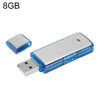 Grabadora de voz para reuniones con disco U portátil recargable SK858 de 8 GB (azul)
