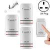 CACAZI V027G Un botón, tres receptores, timbre electrónico cinético inalámbrico para el hogar autoalimentado, enchufe para el Reino Unido