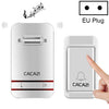 CACAZI V027G Un botón y un receptor Timbre electrónico cinético inalámbrico autoalimentado para el hogar, enchufe de la UE