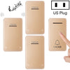 CACAZI FA8 Un botón, tres receptores, timbre inalámbrico autoalimentado para el hogar inteligente, enchufe de EE. UU. (Dorado)