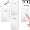 CACAZI FA8 Un botón, tres receptores, timbre inalámbrico para el hogar inteligente autoalimentado, enchufe de EE. UU. (Blanco)
