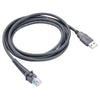 Cable de datos en serie del escáner USB A macho a RJ45 de 2 m para Symbol LS2208 / 2208AP / LS4278 (gris)