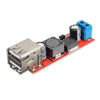 LDTR-WG0257 Convertidor Dual USB 9V / 12V / 24V / 36V a 5V DC-DC 3A Módulo de alimentación reductor (rojo)