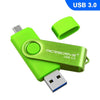 MicroDrive 16GB USB 3.0 Teléfono y computadora Android Disco U de metal giratorio de doble uso