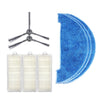 XI294 1 par de cepillos laterales K614 + 3 piezas de trapos K636 + 3 filtros I207 para ILIFE A4 / T4
