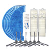 XI297 3 pares de cepillos laterales K614 + 5 uds K636 trapos + 6 uds filtros I207 + 5 uds G604 pegatinas adhesivas mágicas para ILIFE A4