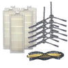 XI218 5 pares de cepillos laterales K614 + 5 filtros PCS I207 + juego de cepillo principal I202 para ILIFE A4