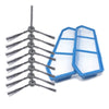 XI220 4 pares de cepillos laterales K614 + filtro de efecto inicial I205 para ILIFE A4 / A4S / A6