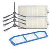 XI221 2 pares de cepillos laterales K614 + filtro de efecto inicial I205 + juego de 2 filtros I207 para ILIFE A4 / A4S / A6