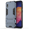 Carcasa de PC + TPU a prueba de golpes para Galaxy A10e, con soporte (azul marino)