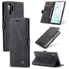 CaseMe-013 Estuche de cuero con tapa horizontal multifuncional con ranura para tarjeta, soporte y billetera para Galaxy Note 10+ (negro)