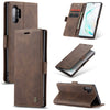CaseMe-013 Estuche de cuero con tapa horizontal multifuncional con ranura para tarjeta, soporte y billetera para Galaxy Note 10+ (café)