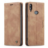Para Galaxy A10s CaseMe-013 Estuche de cuero con tapa horizontal multifuncional con ranura para tarjeta, soporte y billetera (marrón)