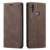 Para Galaxy A10s CaseMe-013 Estuche de cuero con tapa horizontal multifuncional con ranura para tarjeta, soporte y billetera (café)