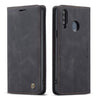 Para Galaxy A20s CaseMe-013 Estuche de cuero con tapa horizontal multifuncional con ranura para tarjeta, soporte y billetera (negro)