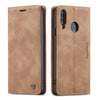 Para Galaxy A20s CaseMe-013 Estuche de cuero con tapa horizontal multifuncional con ranura para tarjeta, soporte y billetera (marrón)