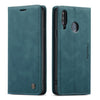 Para Galaxy A20s CaseMe-013 Estuche de cuero con tapa horizontal multifuncional con ranura para tarjeta, soporte y billetera (azul)