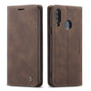 Para Galaxy A20s CaseMe-013 Estuche de cuero con tapa horizontal multifuncional con ranura para tarjeta, soporte y billetera (café)