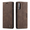Para Galaxy A70s CaseMe-013 Estuche de cuero con tapa horizontal multifuncional con ranura para tarjeta, soporte y billetera (café)