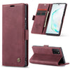 Para Galaxy A81 / Note 10 Lite CaseMe Estuche de cuero con tapa horizontal multifuncional, con ranura para tarjeta, soporte y billetera (rojo vino)