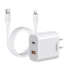 REMAX RP-U68 20W USB+USB-C/Type-C Dual Interface Fast Charger Set, Especificación: CN Plug (Blanco)