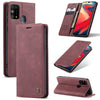 Para Galaxy M31 CaseMe-013 Estuche de cuero con tapa horizontal multifuncional con ranura para tarjeta, soporte y billetera (rojo vino)