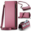 Estuche para teléfono con billetera universal CaseMe ME10 con cordón (rojo vino)