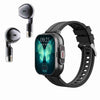 D8 Reloj inteligente con banda de silicona para auriculares Bluetooth 2 en 1 de 2,01 pulgadas, compatible con monitoreo de salud / NFC (negro)