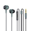REMAX RM-595 3.5mm Gold Pin In-Ear Stereo Auricular de música de metal de doble acción con control de cable + MIC, soporte manos libres (verde)