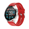 Reloj de llamada inteligente a prueba de agua con monitoreo de salud deportiva con función NFC, color: silicona plateada y roja