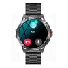 K62 Reloj deportivo inteligente con llamadas Bluetooth a prueba de agua de 1,43 pulgadas, clima, música, color: acero negro de tres cuentas