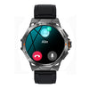 K62 Reloj deportivo inteligente con llamada Bluetooth resistente al agua de 1,43 pulgadas, clima, música, color: cuero negro
