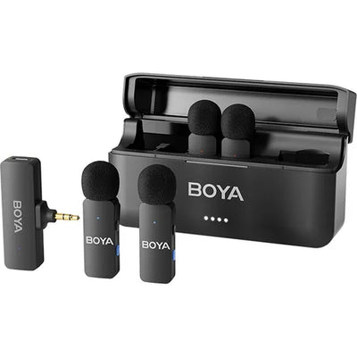 Boya BY-V4  4 Micrófonos Inalámbricos Conector 3,5mm Para Cámaras