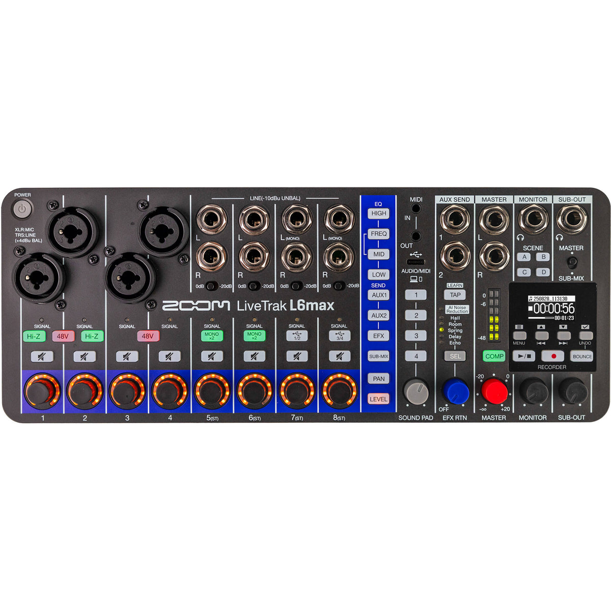 Zoom LiveTrak L6max Mezcladora y grabadora portátil de 12 canales