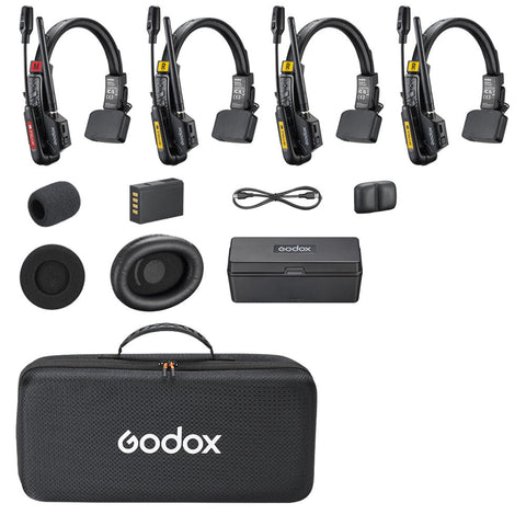 Godox SkyTalk Air 4S Sistema de Intercomunicación Inalámbrico Para 4 Personas