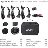 Godox SkyTalk Air 3S Sistema de Intercomunicación Inalámbrico Para 3 Personas