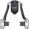Flash macro Godox MF-T76C doble cabezal montado en objetivo