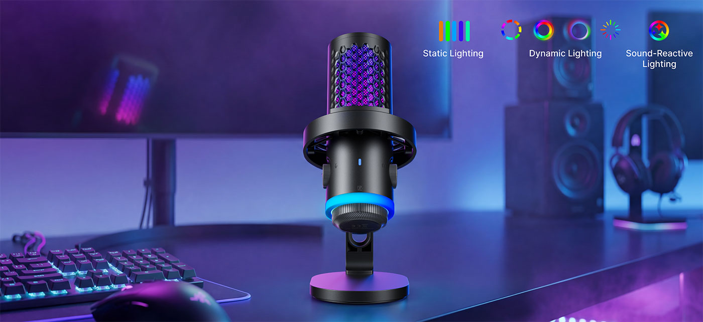 BOYA CastMic G40 – Micrófono USB RGB para Gaming, Streaming y Creación de Contenido