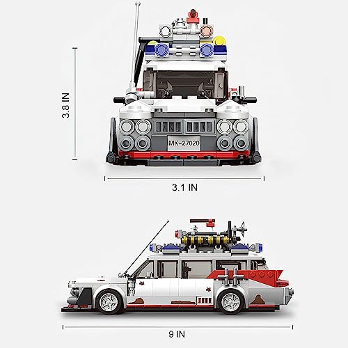 HI-REEKE Ghost Buster ECTO-1 Kit de construcción para adulto, creador de coches de campeón de velocidad, bloques de construcción, juego de juguetes Creator-605PCS