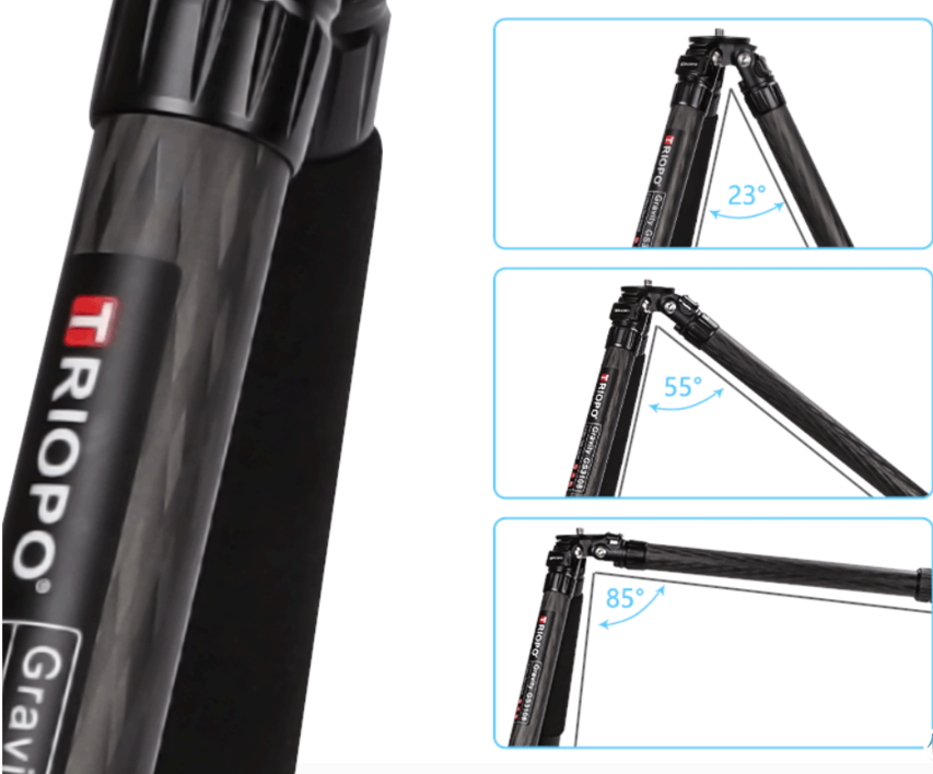 Triopo GS3108+X40 Trípode Fibra de Carbón Para Fotografía